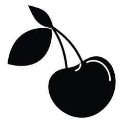 Cherry Silhouette Vector Art Illustration and Black Cherry Artwork Design