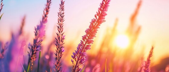 Vibrant Pastel Meadow Dew-Kissed Wildflowers in Sunrise Glow - Natures Palette for Eco Marketing and Seasonal Branding in Wellness and Lifestyle Industries