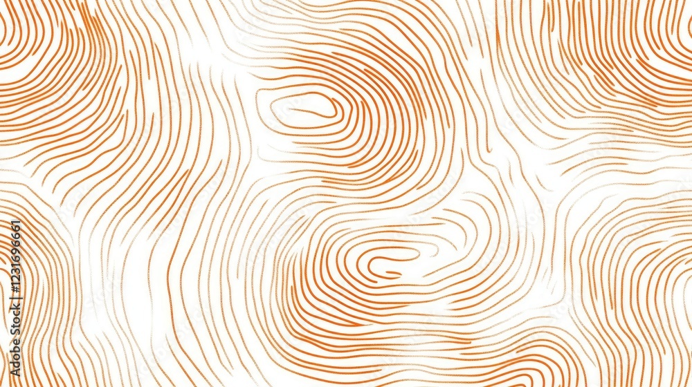 Poster isolated artistic fingerprint pattern with detailed loops and arches, displayed on white