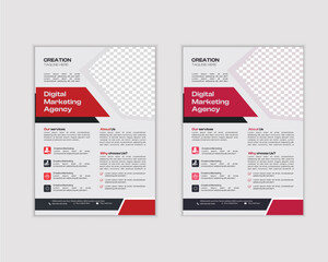 a bundle of 2 templates of different colors a4 flyer template, Corporate business flyer template design. creative professional editable vector template design.