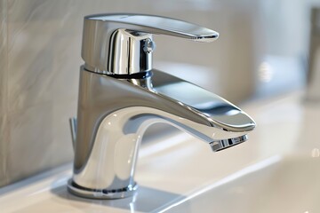 Modern faucet in the bathroom