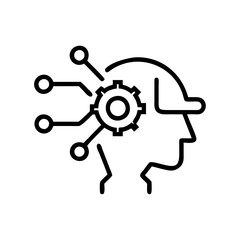 Simple AI Icon in Vector Style for Artificial Intelligence and Machine Learning