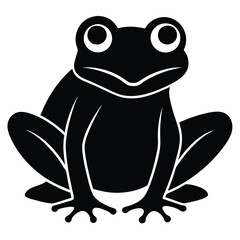 Frog Vector Illustration in Pen and Ink Isolated on White background.