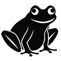 Frog Vector Illustration in Pen and Ink Isolated on White background.