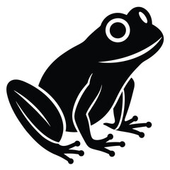 Frog Vector Illustration in Pen and Ink Isolated on White background.