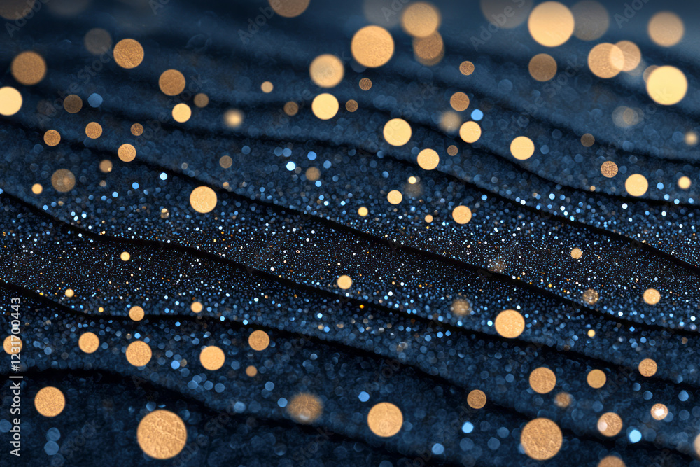 Aufkleber a refined close-up of shimmering specks softly transitioning from warm gold to cool blue, forming an