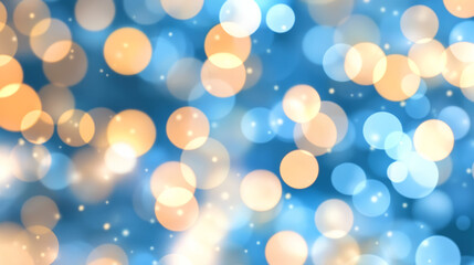 A luminous bokeh-inspired layout where scattered golden lights intermingle with deep azure tones, suggesting depth and motion,