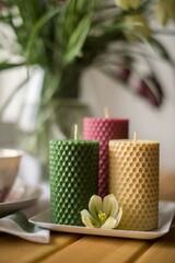 Easter, eggs, candles, comfort, festive table, Easter decor