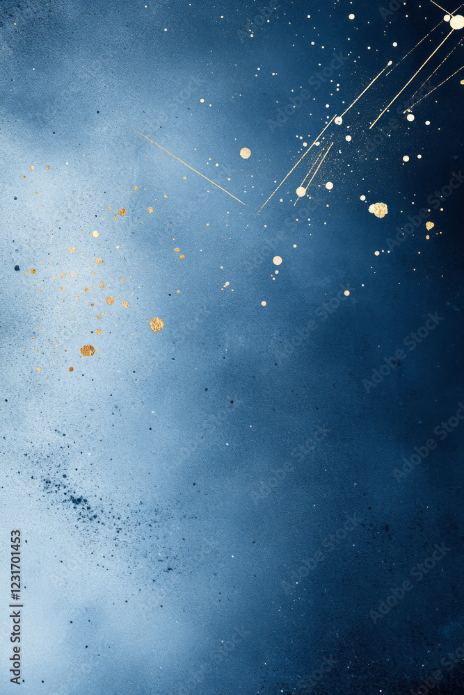 Leinwandbilder a minimal gradient blueprint featuring a sprinkling of metallic gold micro-particles gently fading i