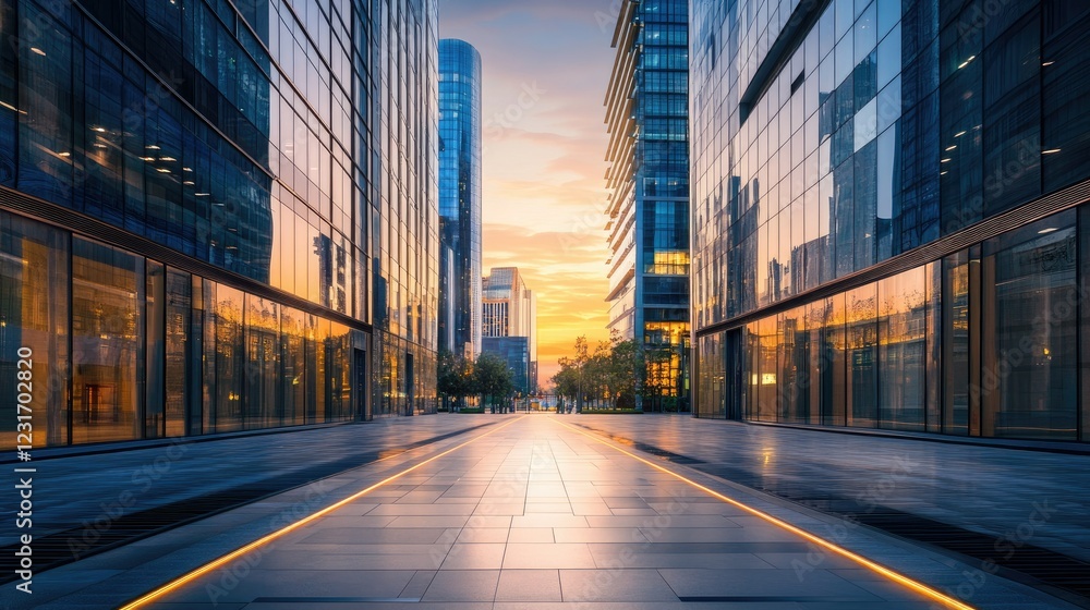 Poster sleek and futuristic tech hub design with luminous pathways and smart architecture, no people, copy 