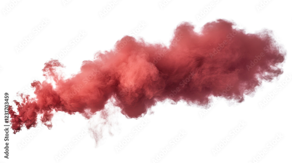 Poster red smoke cloud isolated on transparent background with alpha channel