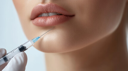 Woman Getting Lip Enhancement Injection