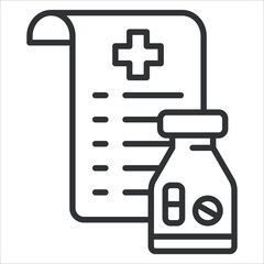 Fototapeta premium Medical Prescription Icon Lineal Style. Vector Illustration Graphic Design