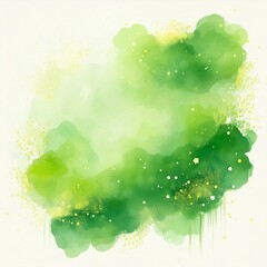 Fototapeta premium 美しい緑の水彩画イラスト