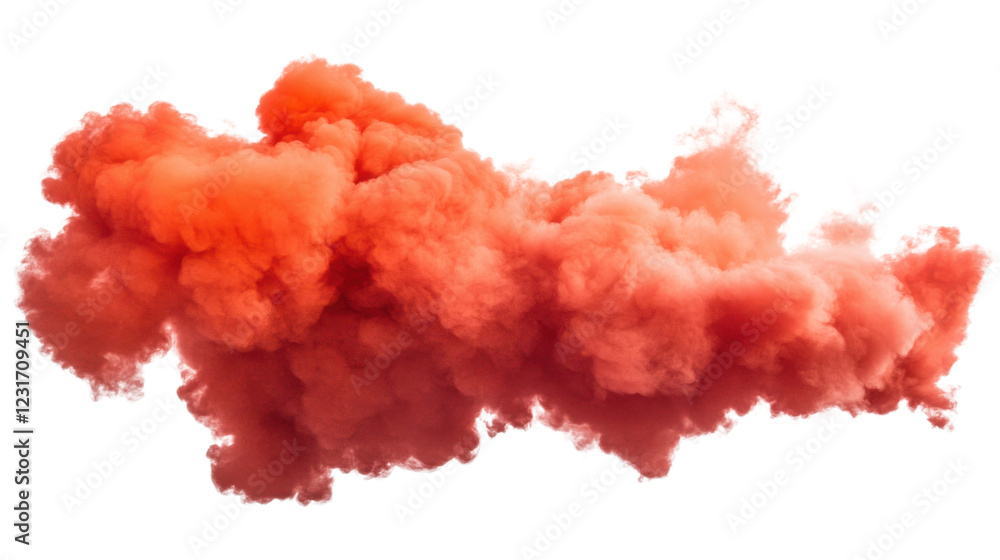 Poster red smoke cloud with transparent background for compositing and design