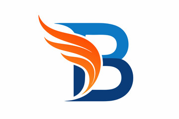 abstract alphabet B logo design