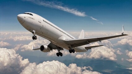 photo of a white air plane,above, realistic,hd quality.