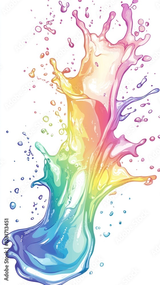 Poster a vibrant colorful splash of paint in a vector format perfect for creative projects and design