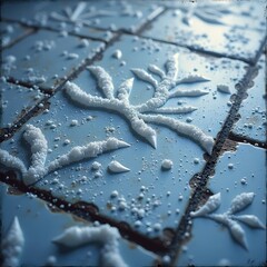 Capturing Frost A Moody Ceramic Tile in Oil
