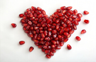 Heart shaped pomegranate seeds