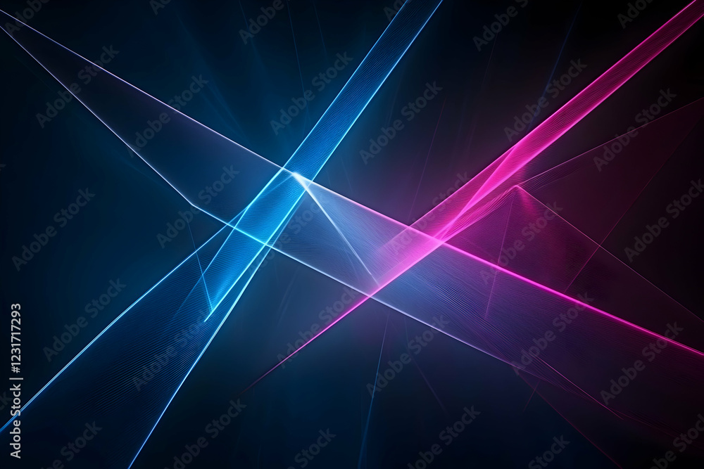 Aufkleber abstract glowing lines intersect; dark background; tech design