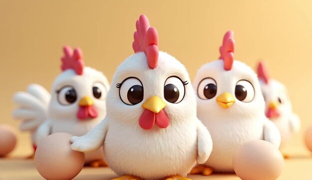 Figuras de gallinas s&uacute;per lindas de ojos grandes