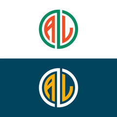 Fototapeta premium AL LA letter logo set design