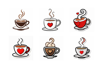 Obraz premium cup of coffee with hearts