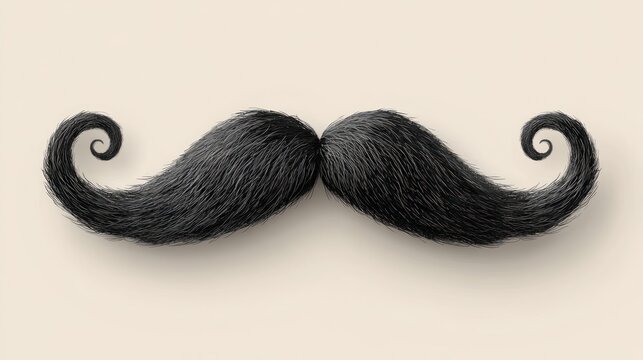 Creative black mustache design with a sleek, flowing shape, ideal for quirky logos and event themes