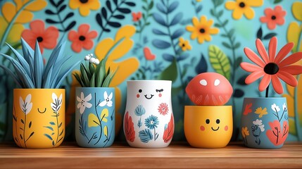Creative decal designs for product branding, featuring fun and stylish illustrations for transforming objects