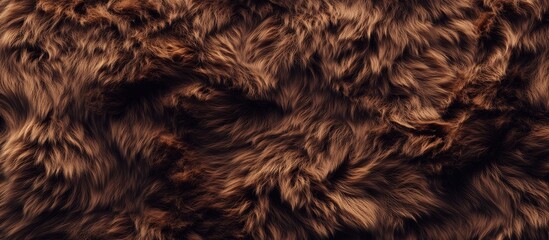 Naklejka premium Soft brown and black fur texture with wavy patterns, rich tones creating a warm and inviting look, perfect for backgrounds or textile designs.