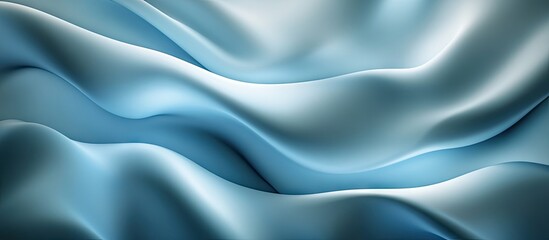 Obraz premium Elegant smooth blue silk fabric with gentle waves and subtle shine creating a calming ambiance ideal for backgrounds or design projects