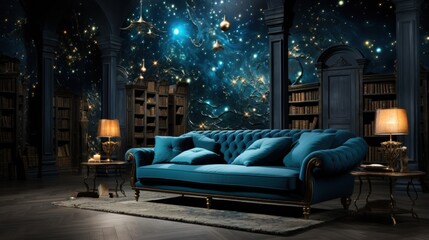 Celestial Library Sofa Relaxation