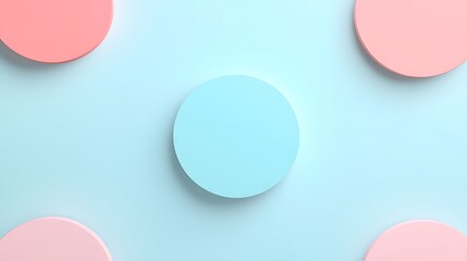 Modern Minimalist Design with Circular Elements in Soft Pastel Colors on a Light Background