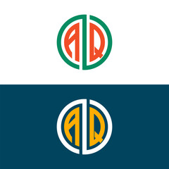Fototapeta premium AQ QA letter logo set design