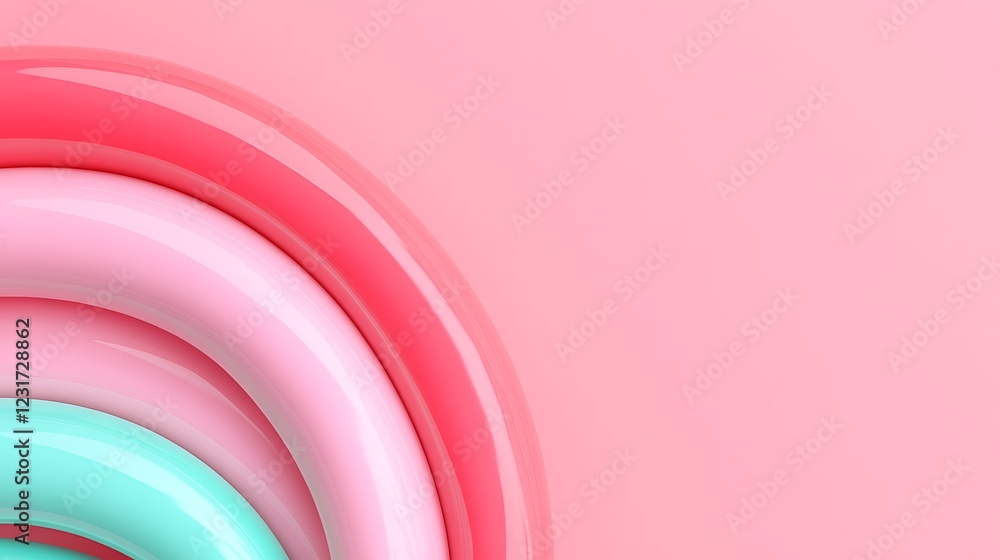 Poster soft colorful abstract background with curved shapes and smooth lines in pastel shades of pink and a