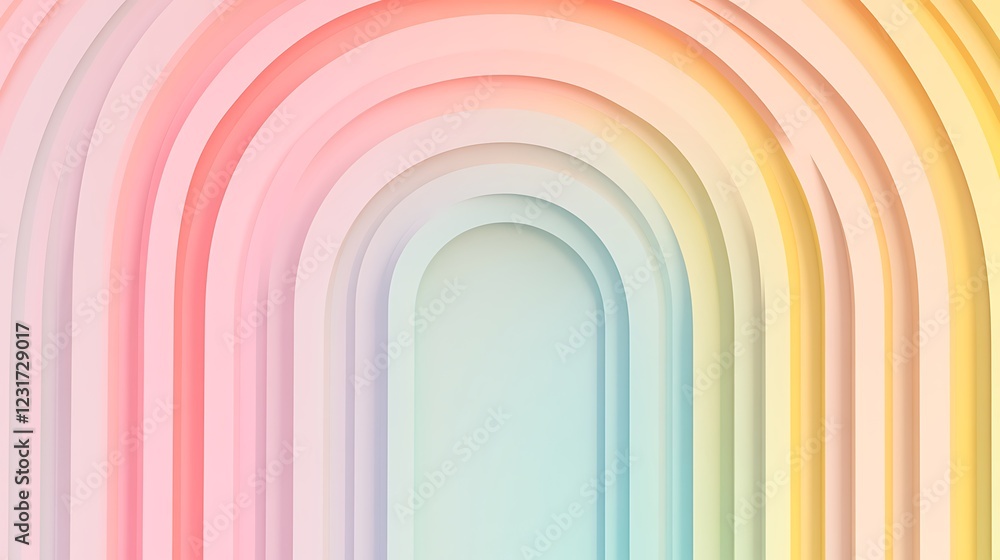 Poster soft colorful arches with smooth gradient in a minimalist design for modern aesthetic backgrounds
