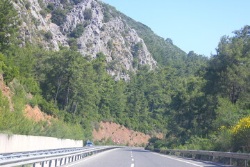 Turkey highways, mountain road overlooking valley, Turkey 2023, 4
