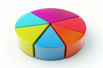 Obraz premium This colorful pie chart is dividing a whole in different proportions