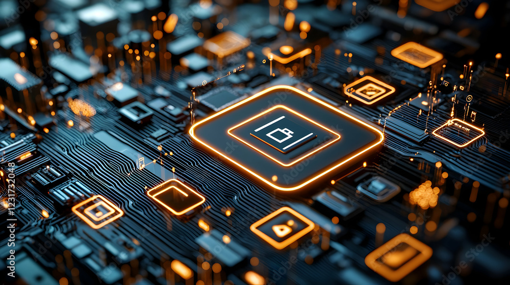 Poster secure data chip on circuit board