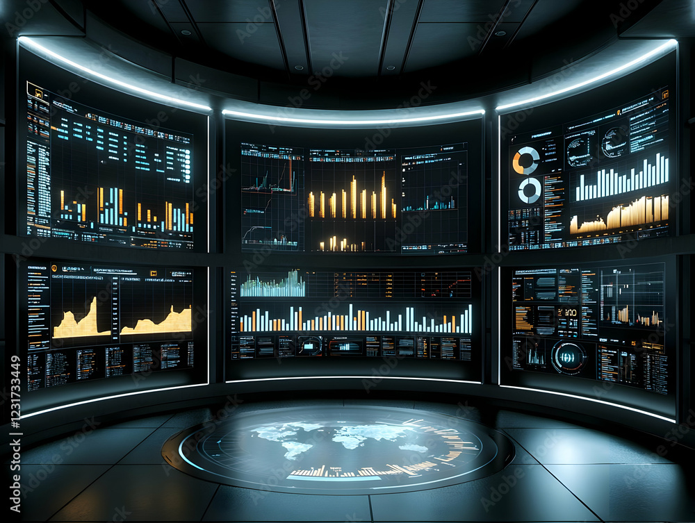 Poster global data center monitoring screen
