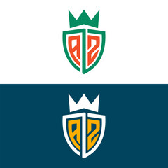AZ ZA letter logo set design