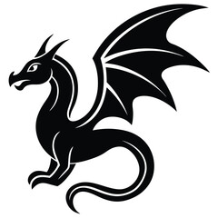 Fototapeta premium The Mythical Dragons From Ancient Lore to Modern Fantasy and Medical Symbolism. dragon vector icon logo