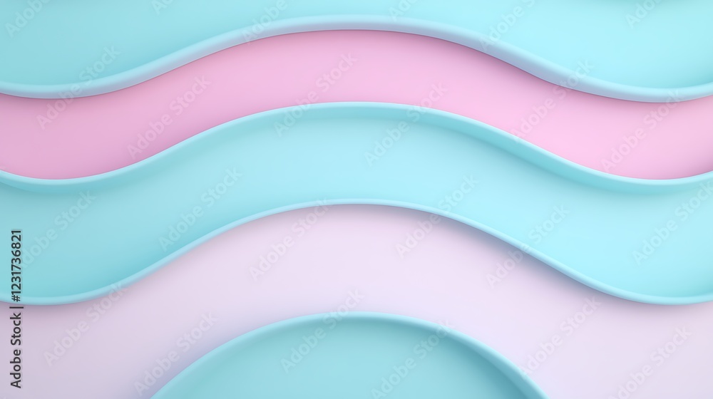 Aufkleber soft wave patterns in pastel colors for creative background design and visual inspirations