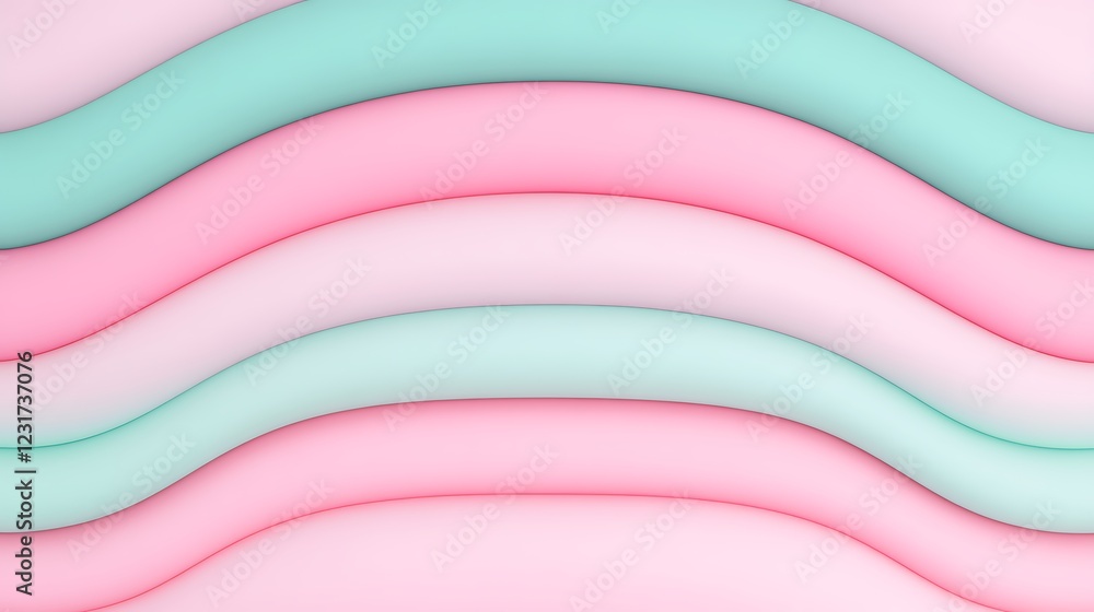 Poster soft waves of pastel colors in gradient tones suitable for backgrounds and textures in design projec