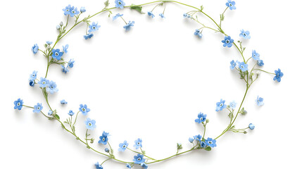Charming Floral Composition Featuring Vibrant Forget-Me-Nots in Round Design