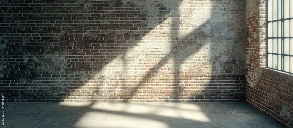 Aufkleber textured red and gray brick walls illuminated by soft natural light cast intricate shadows, creating