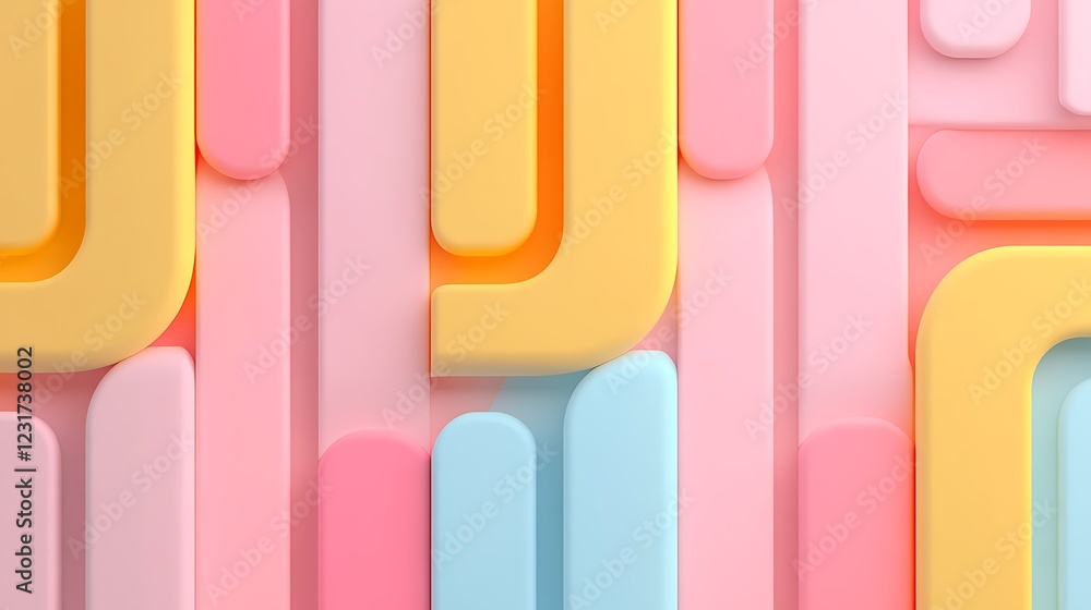 Poster Vibrant abstract design featuring colorful geometric shapes and patterns on a smooth surface for creative projects