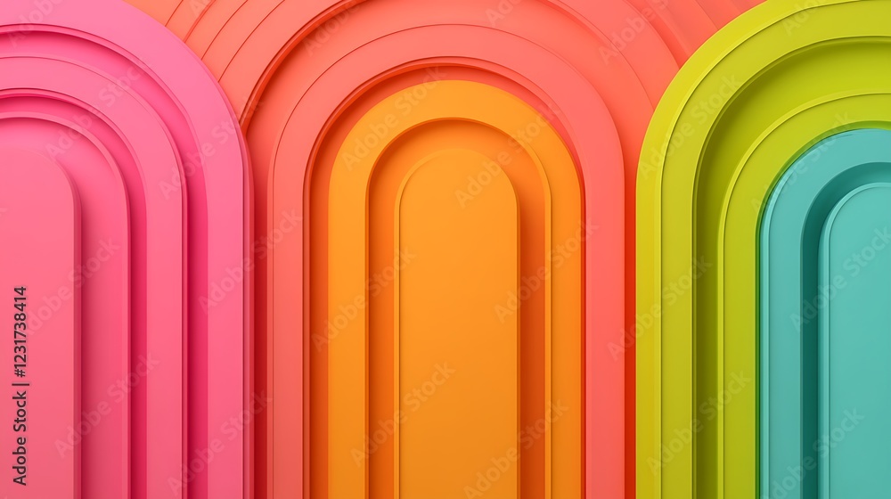 Aufkleber vibrant colorful arch shapes displaying abstract art for creative backgrounds and design projects