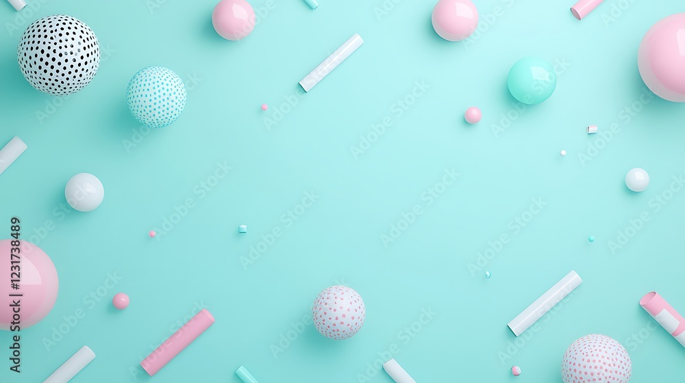 Poster vibrant colorful background with geometric shapes and patterns in pastel tones for creative projects